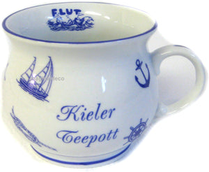 Porzellan- Tasse, Kaffeepott, Kugelbecher- maritim- Kieler Teepott- deutsches Produktdesign