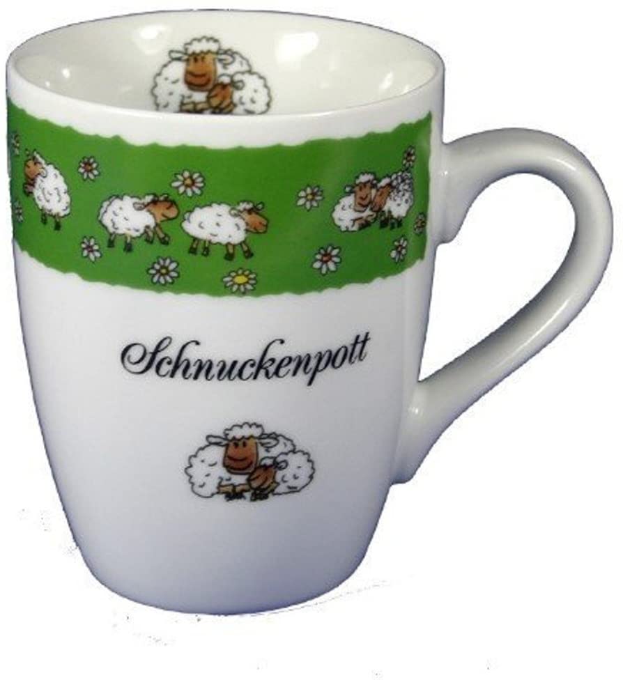 Porzellan- Tasse, Kaffeepott, Becher - Schnuckepott Lüneburg Schafe - maritim -deutsches Produktdesign