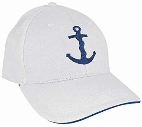 Maritim- BASECUP Cap Schirmmütze Baumwolle Bestickt- weiß/blau