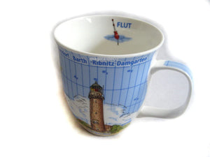 XL- Porzellan- Tasse, Kaffeepott- maritim Fischland Darß- Wustrow, Ahrenshoop, Born a. Darß, Wieck a. Darß, Prerow und Zingst