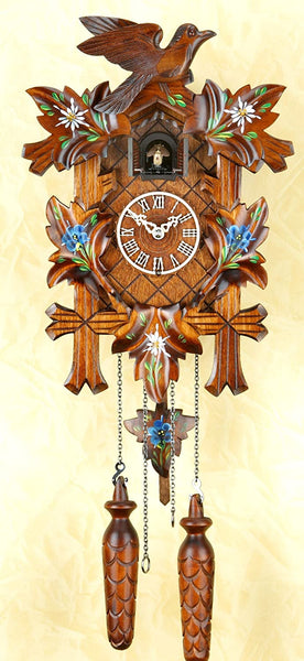 Original Schwarzwald- Kuckucksuhr- Edelweiß - Kuckucksruf- Cuckoo Clock- Trenkle Uhr