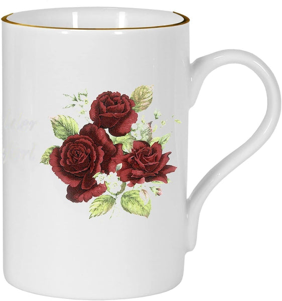 Porzellan - Tasse, Kaffeepott, Becher-Motiv Rosenstrauß