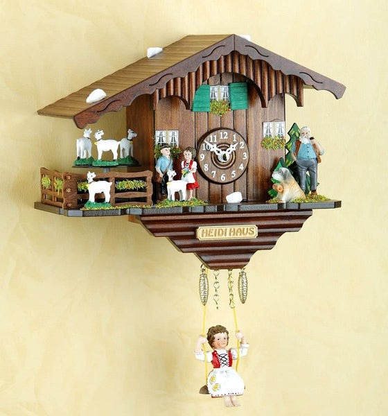 Original Schwarzwald- Heidi,Peter,DREHENDE ZIEGEN,ALM ÖHI - Pendel- Kuckucksuhr mit Nachtabschaltung, Kuckucksruf- Cuckoo Clock- Trenkle Uhr