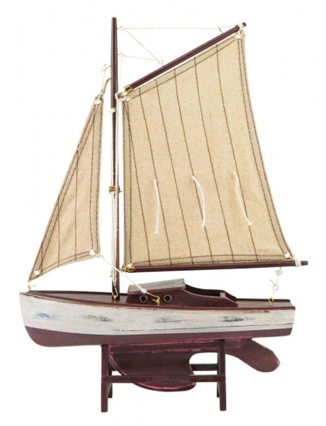 Yacht, Segelschiff, Schiffsmodell, Segler, Segelyacht Holz 36 cm- Antikdesign