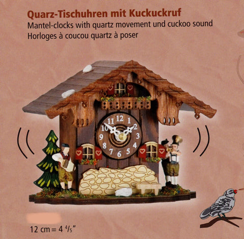 Tischuhr mit Kuckucksruf - Cuckoo Clocks- Original Schwarzwald
