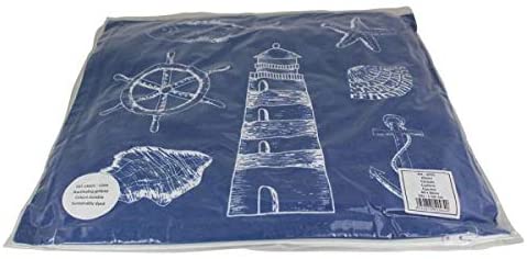 1X Maritim Kissenbezug mit Füllung Anker, Leuchtturm, Steuerrad, Muschel- 40 cm