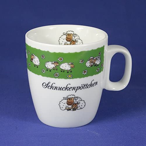 2 Stück- Porzellan- Tasse, Kaffeepott, Becher - Schnuckenpöttchen Lüneburg - Schafe -deutsches Produktdesign