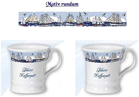 2er Set- Maritim Porzellan- Tasse, Kaffeepott, Becher- Föhrer Kaffeepott -deutsches Produktdesign