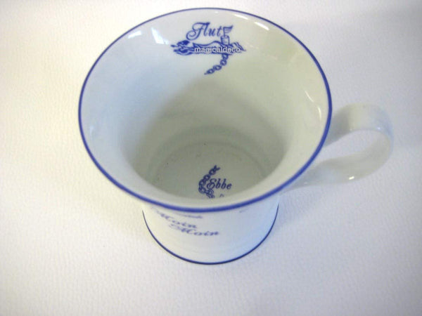 Maritim Porzellan- Tasse, Kaffeepott, Becher- Moin- Innen Ebbe- Flut- Knotenranke