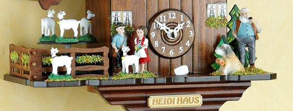 Original Schwarzwald- Heidi,Peter,DREHENDE ZIEGEN,ALM ÖHI - Pendel- Kuckucksuhr mit Nachtabschaltung, Kuckucksruf- Cuckoo Clock- Trenkle Uhr