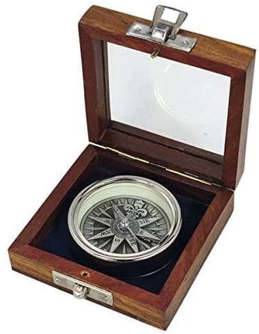 Kompass, verchromt- dreidimensionale Optik