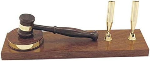 Doppel- Stifthalter aus Holz und Messing- Deko Hammer