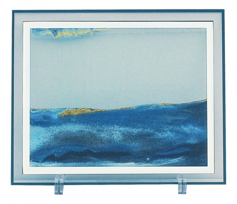 Rechteckiges Bild mit Sand und Wasser aus Glas- 30 cm