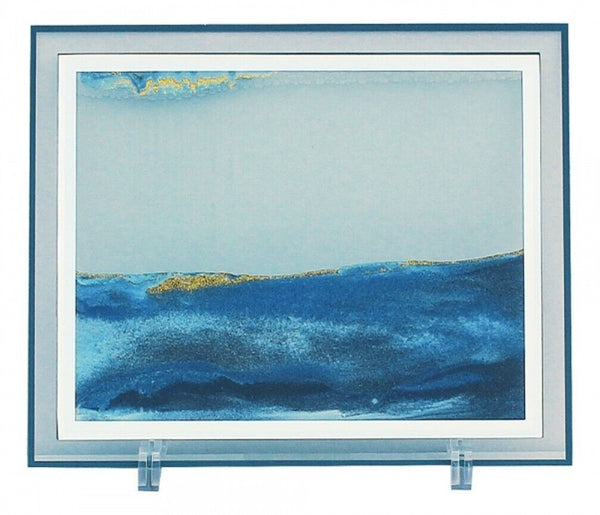 Rechteckiges Bild mit Sand und Wasser aus Glas- 30 cm