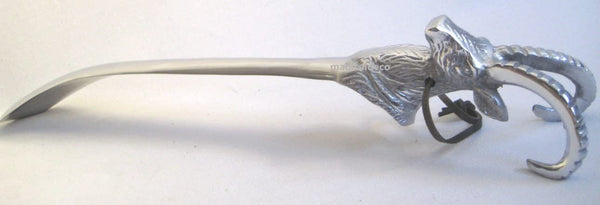 Edler Schuhanzieher-Löffel - Steinbock, Aluminium, poliert- 50 cm