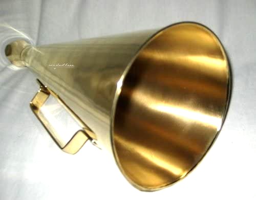 Großes Megaphon aus Messing- 34 cm- Flüstertüte, Sprachrohr
