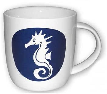 2 Stück- Porzellan- Tasse, Kaffeepott, Becher - Seepferdchen- maritim -deutsches Produktdesign