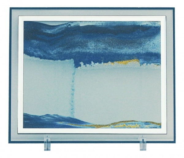 Rechteckiges Bild mit Sand und Wasser aus Glas- 30 cm