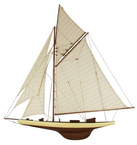 Große Yacht, Halbmodell, Schiffsmodell, Segler, Holz 120 cm