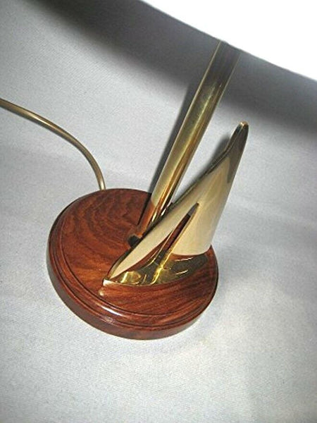 Tischlampe aus massiv Messing/Holz- Schirm Seekarte H 50 cm