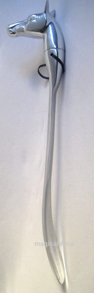 Edler Schuhanzieher-Pferd - Aluminium, poliert- 52 cm