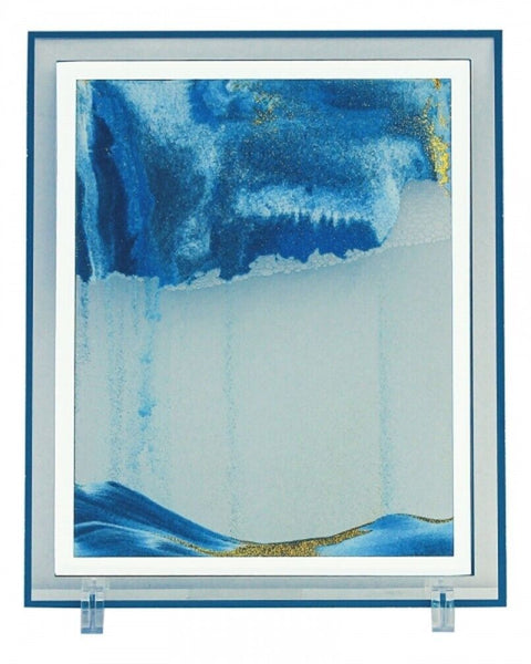 Rechteckiges Bild mit Sand und Wasser aus Glas- 30 cm