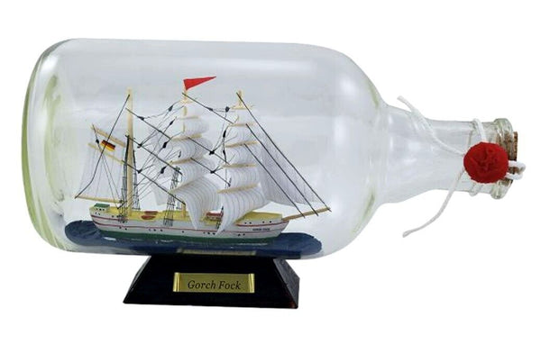 Großes Flaschenschiff- Buddelschiff- Schiff in Flasche- Gorch Fock