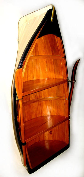 Großes Regal in Bootsform- mit Paddeln- Holz- teilweise bemalt